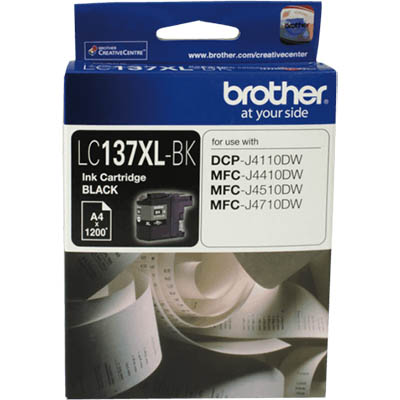 Image for BROTHER LC137XLBK INK CARTRIDGE HIGH YIELD BLACK from Mitronics Corporation