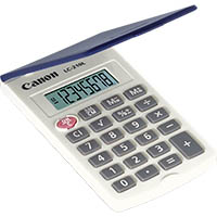canon lc-210l pocket calculator hard cover 8 digit white