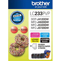 brother lc233 ink cartridge photo colour value pack