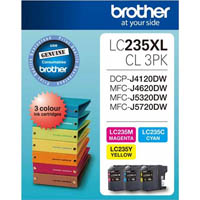 brother lc235xlcl3pk ink cartridge high yield value pack cyan/magenta/yellow