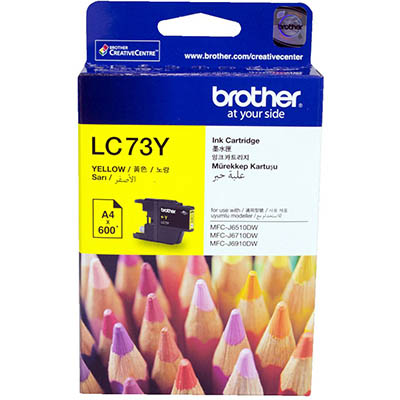 Image for BROTHER LC73Y INK CARTRIDGE YELLOW from Mitronics Corporation