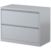 steelco lateral filing cabinet 2 drawer 710 x 915 x 463mm silver grey