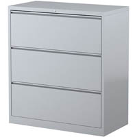 steelco lateral filing cabinet 3 drawer 1015 x 915 x 463mm silver grey