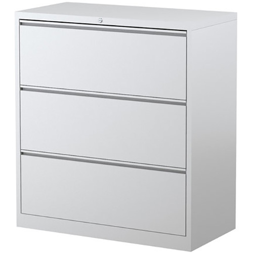 Image for STEELCO LATERAL FILING CABINET 3 DRAWER 1015 X 915 X 463MM WHITE SATIN from Office Heaven