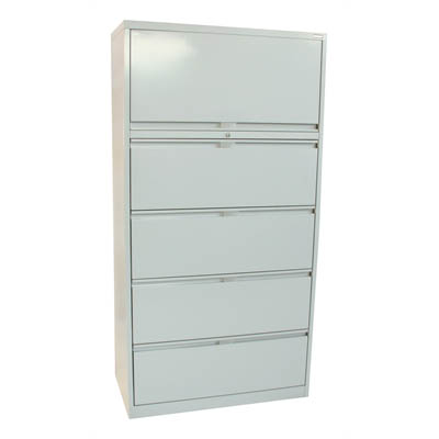 Image for STEELCO LATERAL FILING CABINET 4 DRAWER FLIPPER 1770 X 915 X 463MM SILVER GREY from That Office Place PICTON