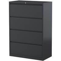 steelco lateral filing cabinet 4 drawer 1320 x 915 x 463mm graphite ripple
