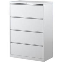steelco lateral filing cabinet 4 drawer 1320 x 915 x 463mm white satin