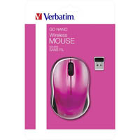 verbatim go nano mouse wireless hot pink