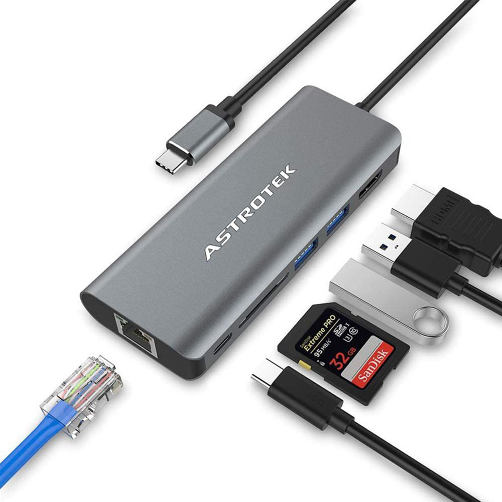 Image for ASTROTEK USB-C DOCKING STATION 6 IN 1 MULTIPORT SILVER from Positive Stationery