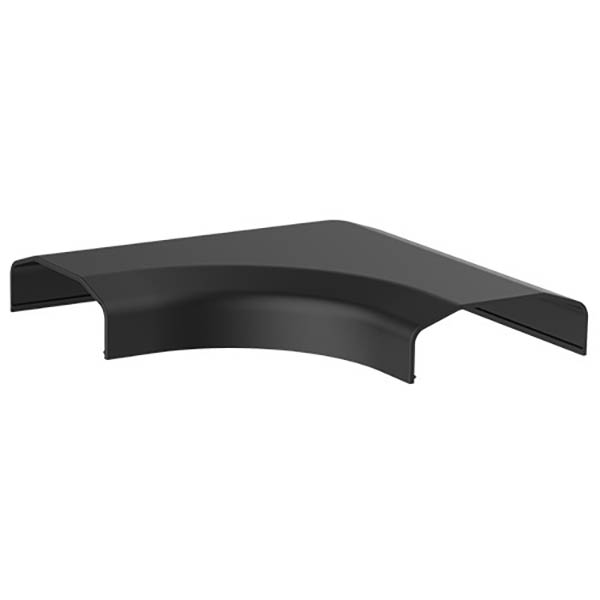 Image for BRATECK PLASTIC CABLE COVER JOINT L-SHAPE 127 X 127 X 21.5MM BLACK from Office Heaven