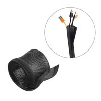 brateck flexible cable wrap sleeve with hook and loop fastener 1000 x 85mm black