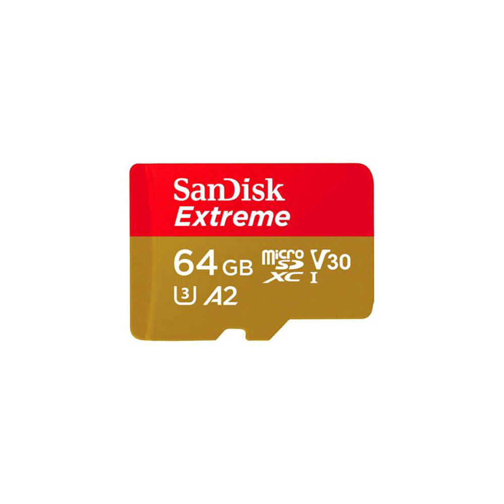 Image for SANDISK EXTREME MICRO SD CARD 64GB RED from Office Heaven