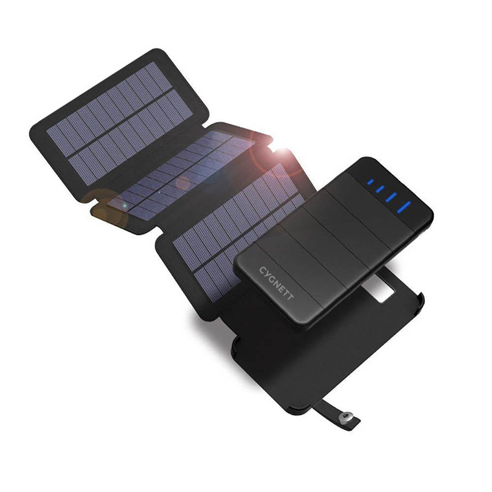 Image for CYGNETT CHARGEUP EXPLORER POWER BANK WITH SOLAR PANELS 8K MAH BLACK from Clipboard Stationers & Art Supplies