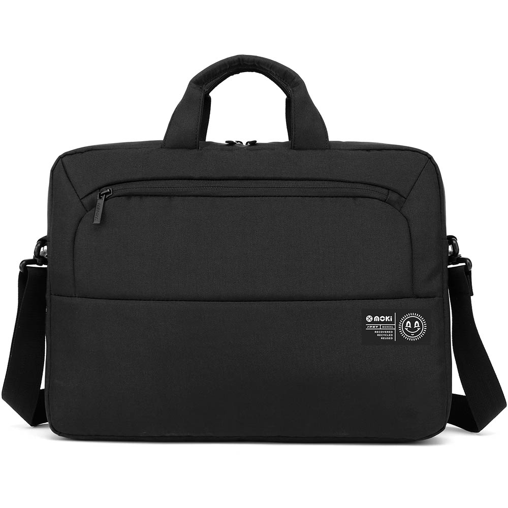 Image for MOKI RPET SERIES LAPTOP SATCHEL 15.6 INCH BLACK from Olympia Office Products