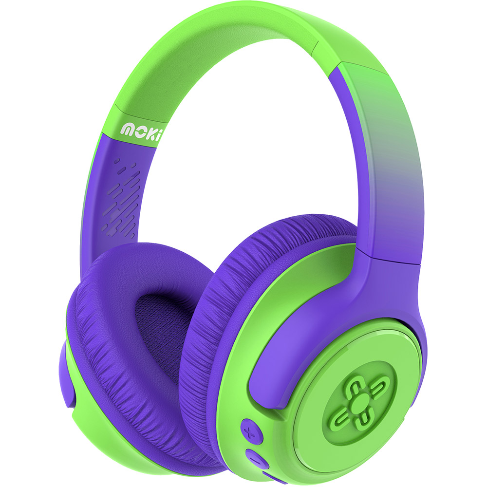Image for MOKI MIXI KID SAFE VOLUME LIMITED HEADPHONE WIRELESS GREEN/PURPLE from Challenge Office Supplies