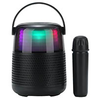 moki starmaker karaoke combo with microphone and led speaker black