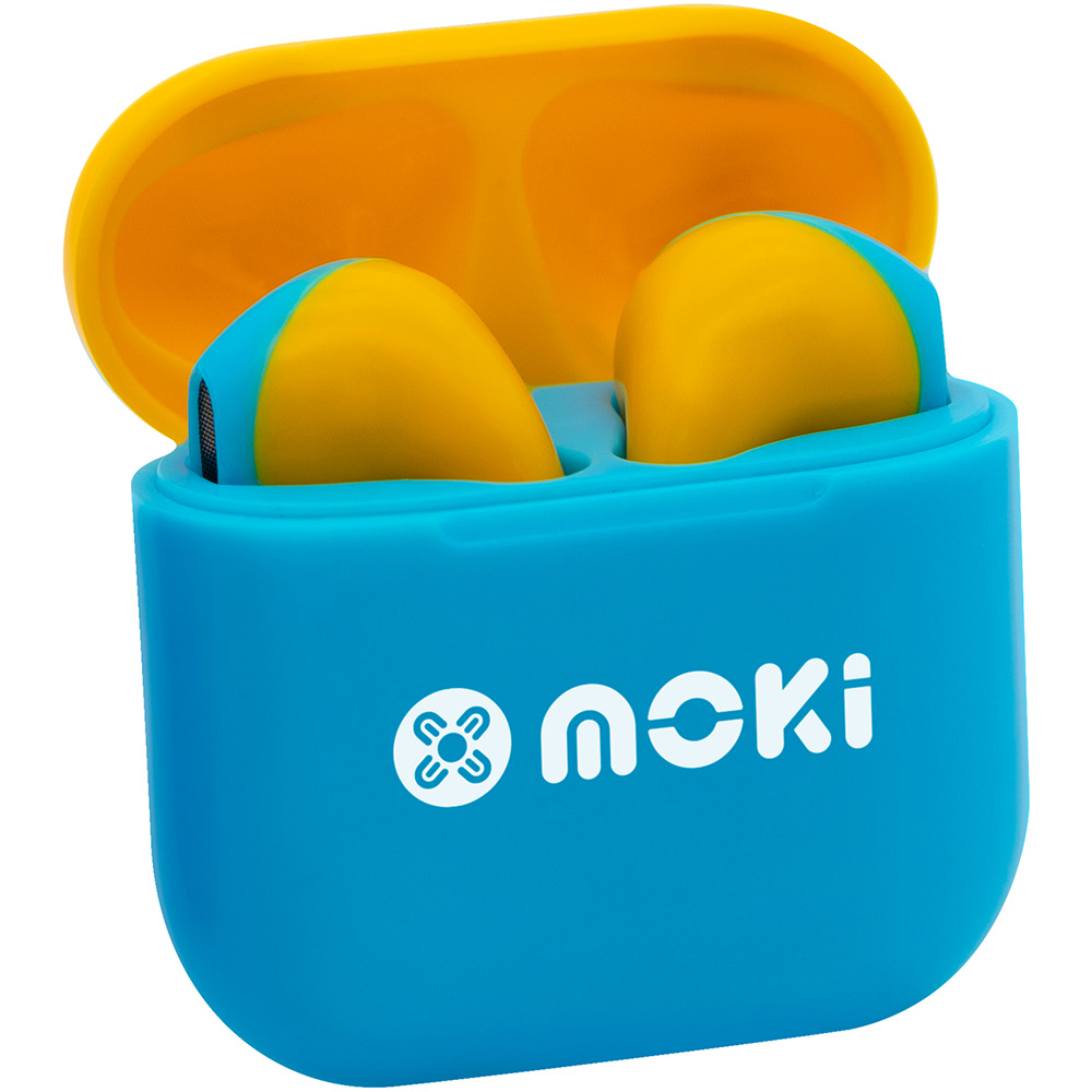 Image for MOKIPODS MINI TWS EARBUDS VOLUME LIMITED FOR KIDS BLUE/YELLOW from Challenge Office Supplies