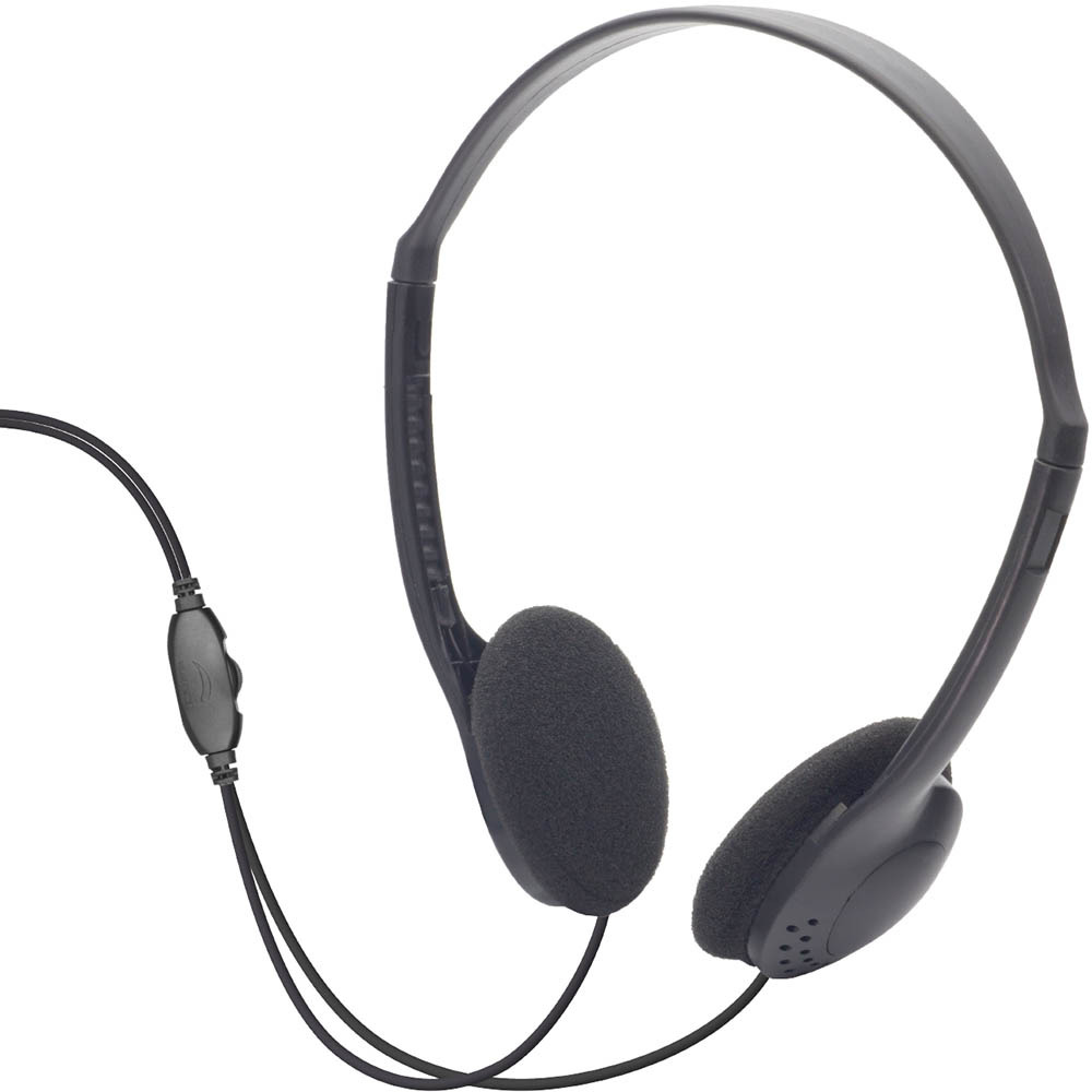 Image for MOKI LITE HEADPHONES WITH VOLUME CONTROL BLACK from Clipboard Stationers & Art Supplies