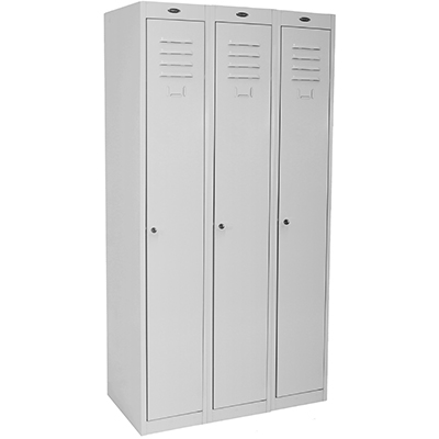 Image for STEELCO PERSONNEL LOCKER 1 DOOR BANK OF 3 305MM SILVER GREY from Mitronics Corporation