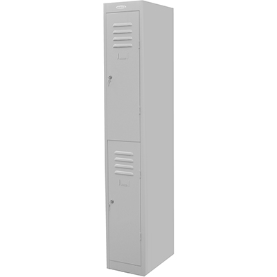 Image for STEELCO PERSONNEL LOCKER 2 DOOR 305MM SILVER GREY from Clipboard Stationers & Art Supplies