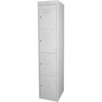 steelco personnel locker 4 door 305mm silver grey