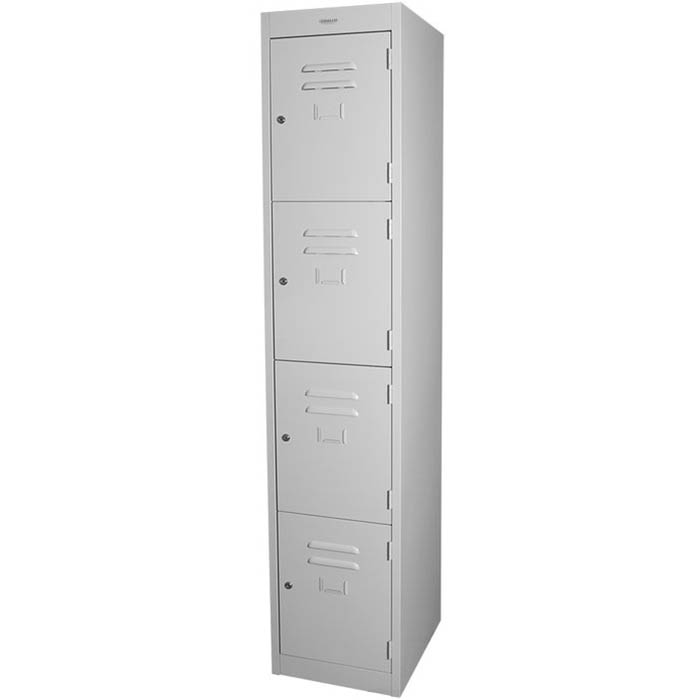 Image for STEELCO PERSONNEL LOCKER 4 DOOR 380MM SILVER GREY from Office Fix - WE WILL BEAT ANY ADVERTISED PRICE BY 10%