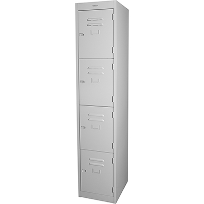 Image for STEELCO PERSONNEL LOCKER 4 DOOR LATCHLOCK 305MM SILVER GREY from BusinessWorld Computer & Stationery Warehouse