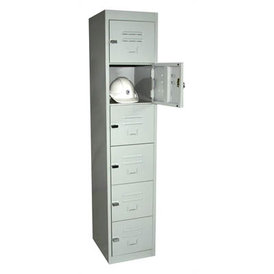 Image for STEELCO PERSONNEL LOCKER 6 DOOR 305MM SILVER GREY from Positive Stationery