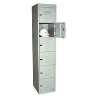steelco personnel locker 6 door 305mm silver grey