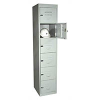 steelco personnel locker 6 door 380mm silver grey