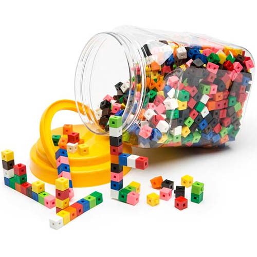 Image for EDUCATIONAL COLOURS LINKING CUBES JAR OF 100 from Mitronics Corporation