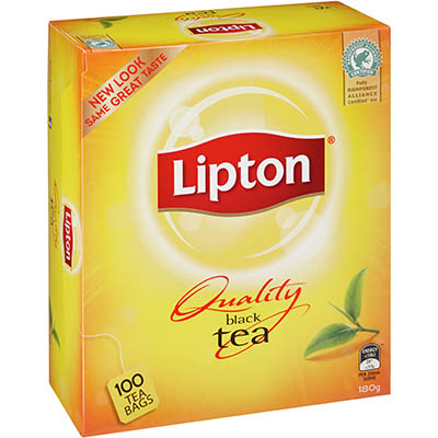 Image for LIPTON QUALITY STRING AND TAG TEA BAGS BOX 100 from York Stationers