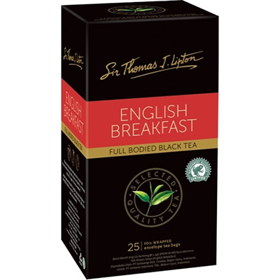 Image for SIR THOMAS LIPTON ENGLISH BREAKFAST ENVELOPE TEA BAGS PACK 25 from York Stationers