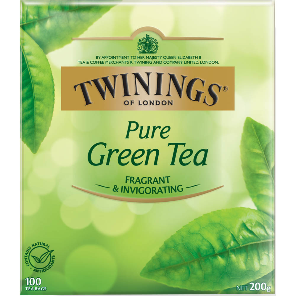 Image for TWININGS PURE GREEN TEA BAGS PACK 100 from BusinessWorld Computer & Stationery Warehouse