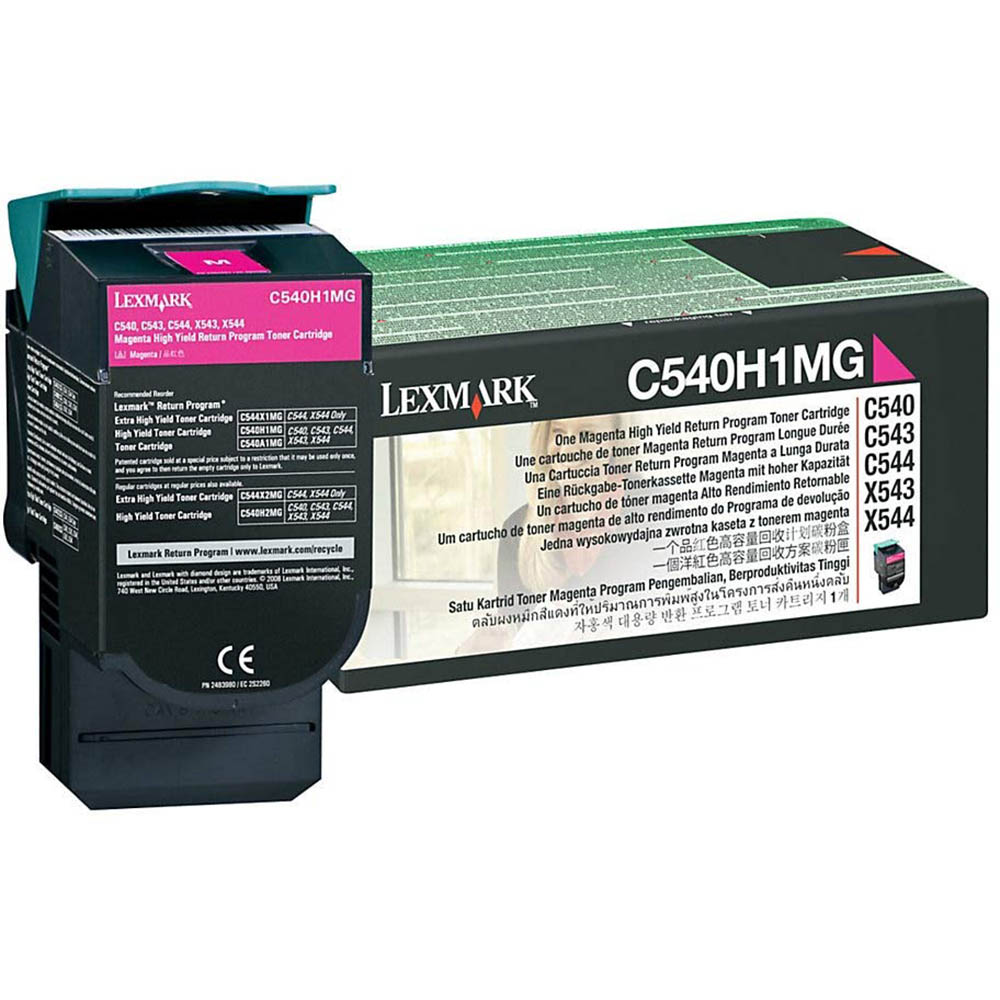 Image for LEXMARK C540H1MG TONER CARTRIDGE HIGH YIELD MAGENTA from Prime Office Supplies