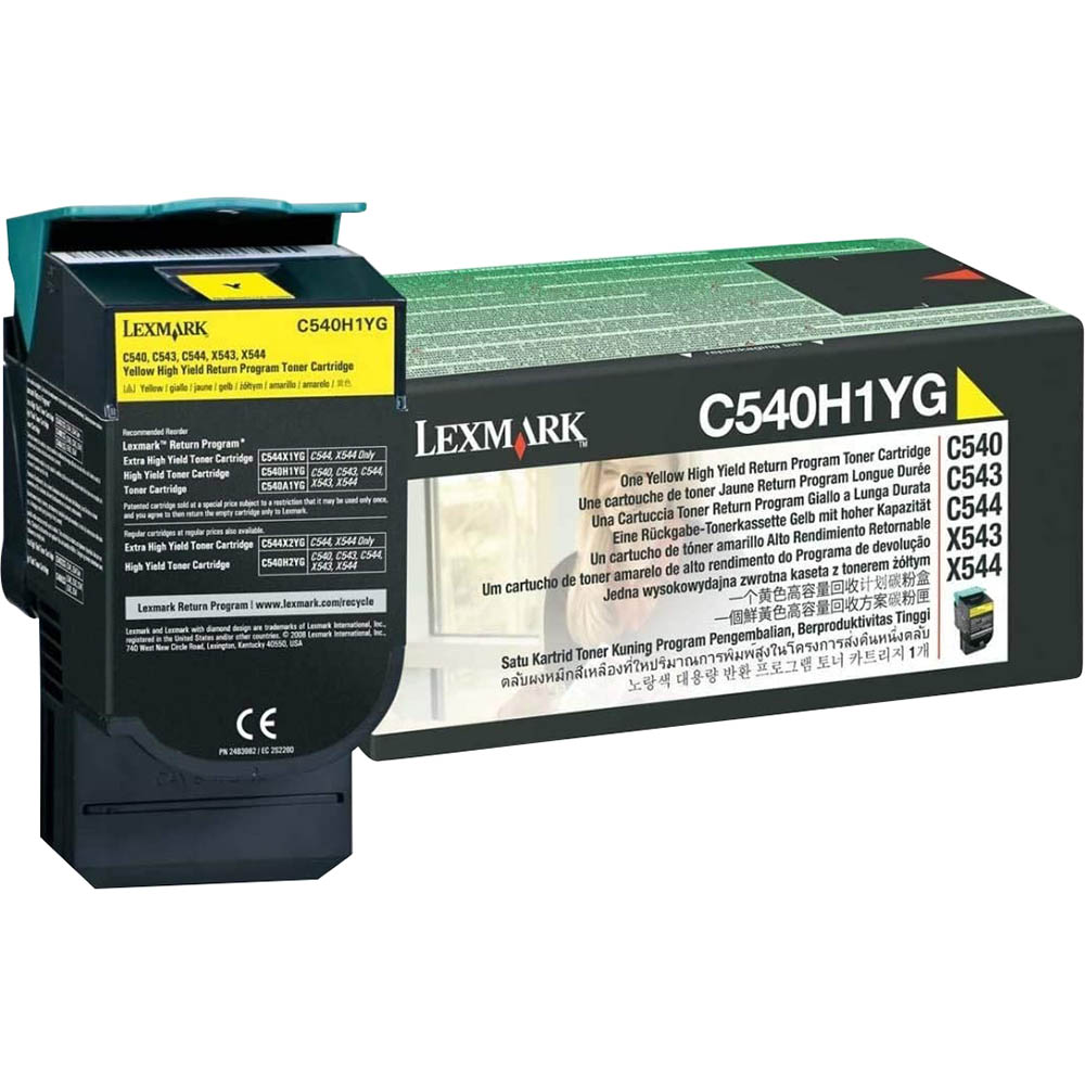 Image for LEXMARK C540H1YG TONER CARTRIDGE HIGH YIELD YELLOW from York Stationers