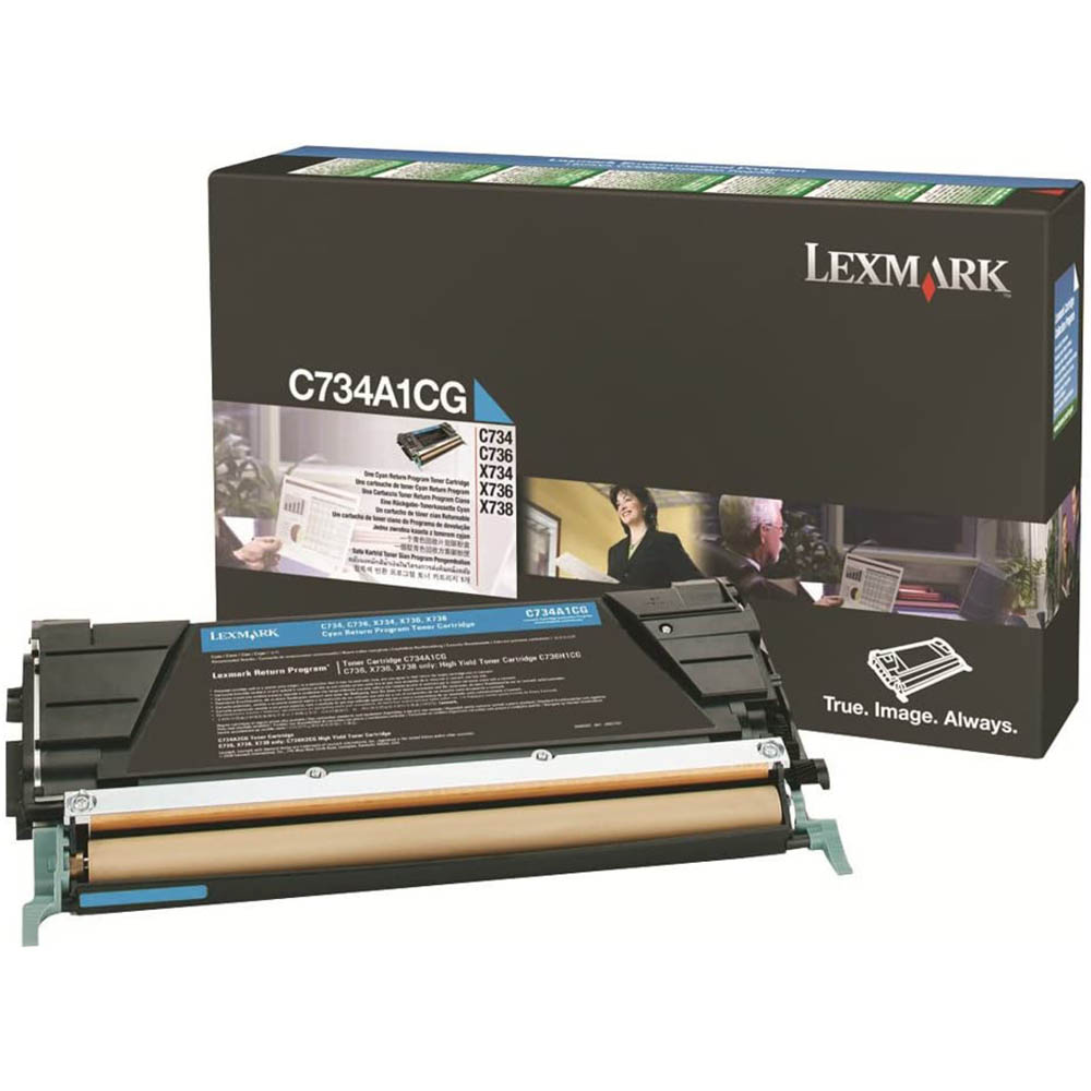 Image for LEXMARK C734A1CG TONER CARTRIDGE CYAN from Office Heaven