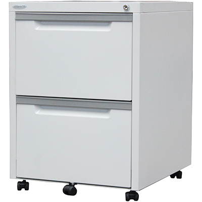 Image for STEELCO CLASSIC MOBILE PEDESTAL 2-DRAWER LOCKABLE 630 X 470 X 515MM WHITE SATIN from Clipboard Stationers & Art Supplies