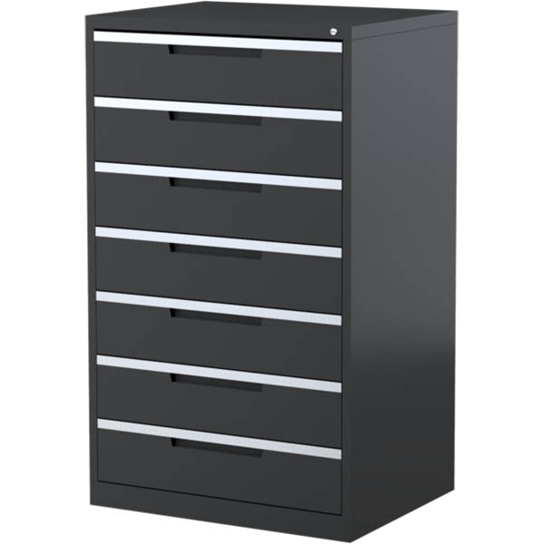 Image for STEELCO MULTI MEDIA CABINET 7 DRAWER 1320 X 790 X 620MM GRAPHITE RIPPLE from Office Heaven