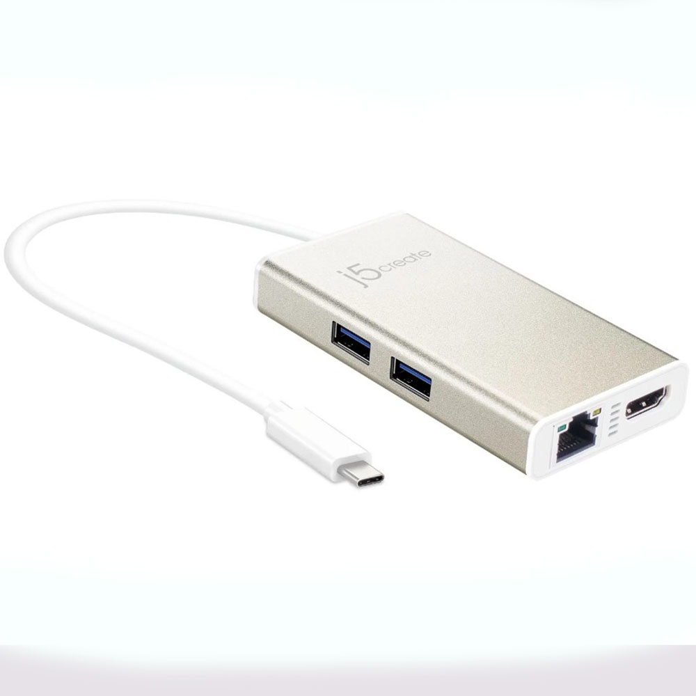 J5CREATE USB-C MULTI ADAPTER HDMI ETHERNET USB 3.1 HUB/PD 3.0 100MM GOLD |  | 7114901