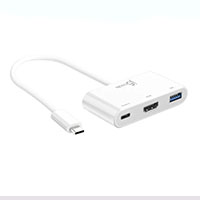 j5create usb-c to hdmi & usb 3.0 with power delivery adaptor hub 20cm white