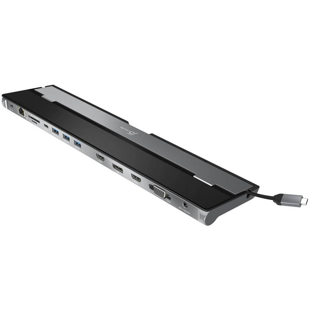 Image for J5CREATE USB-C TRIPLE DISPLAY DOCKING STATION BLACK from Mitronics Corporation