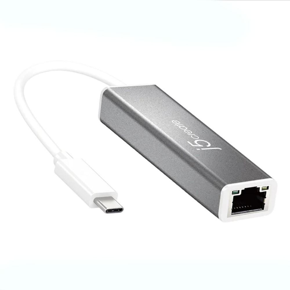 Image for J5CREATE USB-C TO GIGABIT ETHERNET ADAPTOR GREY from Clipboard Stationers & Art Supplies