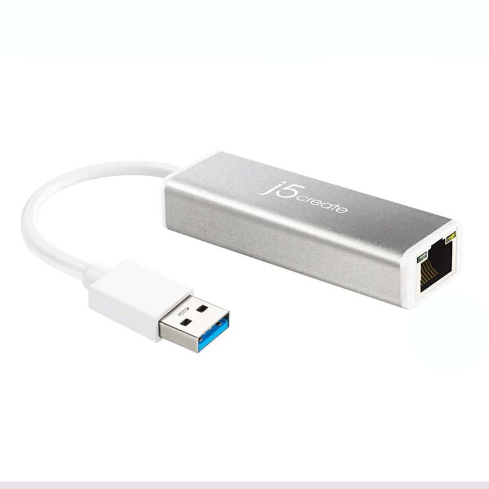 Image for J5CREATE USB 3.0 TO GIGABIT ETHERNET ADAPTER SILVER from Mitronics Corporation