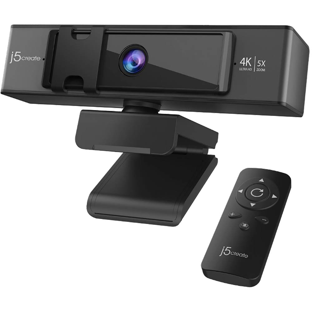 Image for J5CREATE USB 4K ULTRA HD WEBCAM WITH REMOTE CONTROL BLACK from Mercury Business Supplies