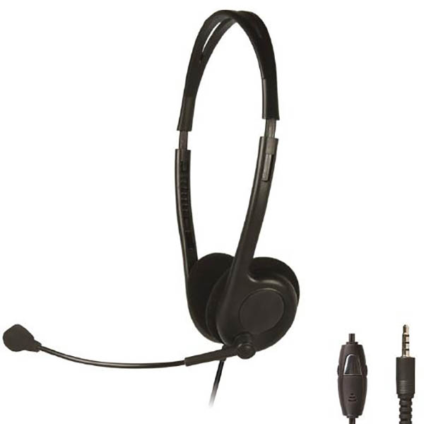 Image for SHINTARO LIGHT WEIGHT HEADSET WITH BOOM MICROPHONE BLACK from Mitronics Corporation