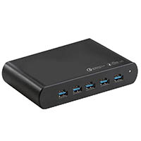shintaro multi 5-port gan charger 150w usb-a and usb-c black
