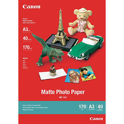 Image for CANON MP-101 MATTE PHOTO PAPER 170GSM A3 WHITE PACK 40 from Mitronics Corporation