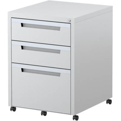 Image for STEELCO CLASSIC MOBILE PEDESTAL 3-DRAWER LOCKABLE 630 X 470 X 515MM WHITE SATIN from Clipboard Stationers & Art Supplies