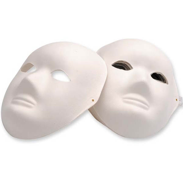 Image for EDUCATIONAL COLOURS FULL FACE PAPER MACHE MASKS PACK 24 from Clipboard Stationers & Art Supplies
